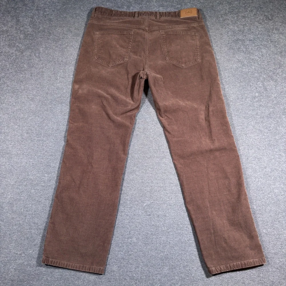 Peter Millar Corduroy Pants Mens 33x28 Brown Cotton Modal Stretch Flat Front
